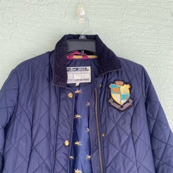 Joules Women's Quilted Jacket Navy Blue Size 6 Mid-Length Casual - Picture 3 of 12